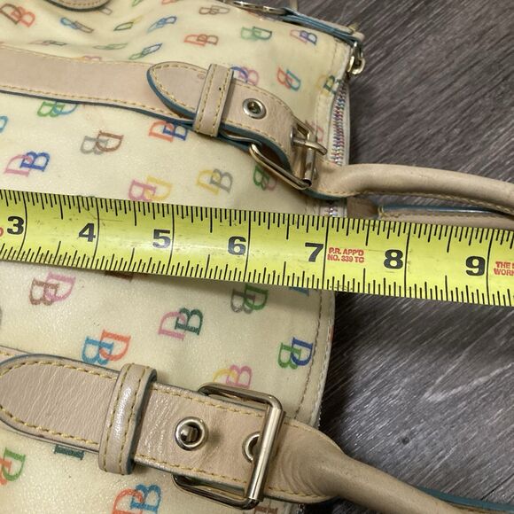 Dooney & Bourke Colorful AOP Monogram Mini Barrel Bag Zipper Strap - Picture 8 of 11